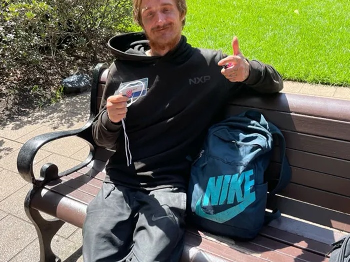 Kahn with his food card
